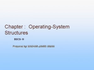 Chapter OperatingSystem Structures BSCS III Prepared by MAZHAR