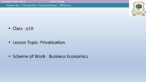 Economics Section Chp 29 Further Reading Keywords Privatisation