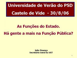 Universidade de Vero do PSD Castelo de Vide