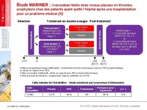 tude MARINER rivaroxaban faible dose versus placebo en