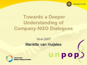 Towards a Deeper Understanding of CompanyNGO Dialogues 16
