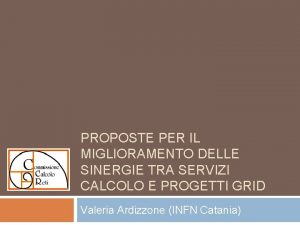 PROPOSTE PER IL MIGLIORAMENTO DELLE SINERGIE TRA SERVIZI