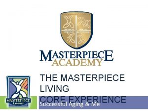 THE MASTERPIECE LIVING CORE EXPERIENCE Successful Aging Me