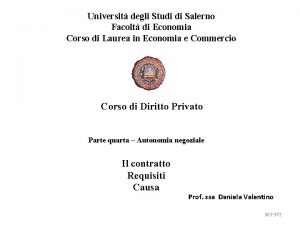 Universit degli Studi di Salerno Facolt di Economia