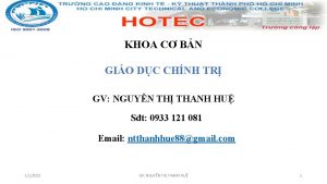 KHOA C BN GIO DC CHNH TR GV