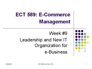 ECT 589 ECommerce Management Week 9 Leadership and