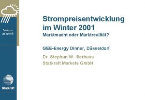 Strompreisentwicklung im Winter 2001 Marktmacht oder Marktrealitt GEEEnergy