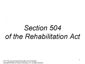 Section 504 of the Rehabilitation Act Yell The