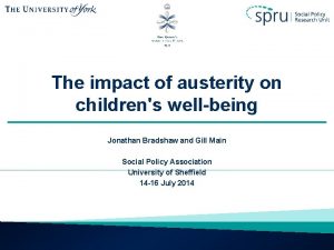 The impact of austerity on childrens wellbeing Jonathan