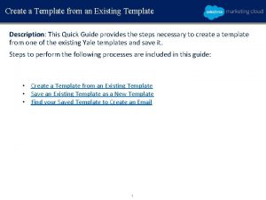 Create a Template from an Existing Template Description