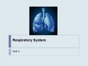 Respiratory System Unit 4 Ventilation Breathing the act