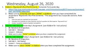 Wednesday August 26 2020 1 Kiddom Raymonds Run