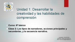 Unidad 1 Desarrollar la creatividad y las habilidades