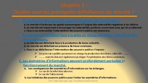 Chapitre 3 Quelles sont les principales dfaillances du