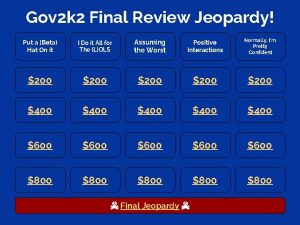 Gov 2 k 2 Final Review Jeopardy Put
