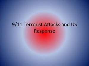 911 Terrorist Attacks and US Response 911 Terrorist