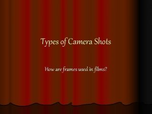 Types of Camera Shots How are frames used