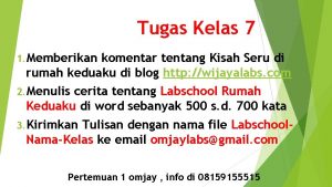 Tugas Kelas 7 1 Memberikan komentar tentang Kisah