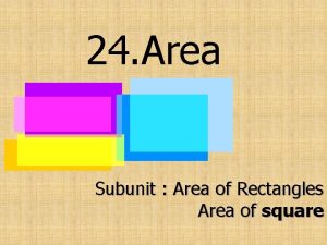 24 Area Subunit Area of Rectangles Area of