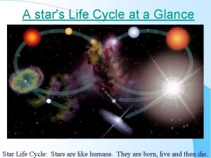 A stars Life Cycle at a Glance Star