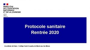 Protocole sanitaire Rentre 2020 Acadmie de Dijon Collge