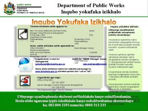 public works Department Public Works PROVINCE OF KWAZULU