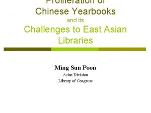 Proliferation of Chinese Yearbooks and its Challenges to