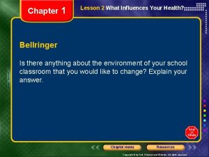 Chapter 1 Lesson 2 What Influences Your Health