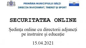 DIRECIA NVM NT TINERET I SPORT SECURITATEA ONLINE