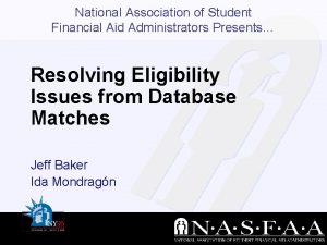 National Association of Student Financial Aid Administrators Presents