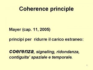 Coherence principle Mayer cap 11 2005 principi per