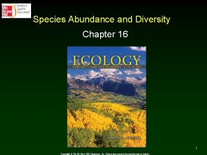 Species Abundance and Diversity Chapter 16 1 Copyright
