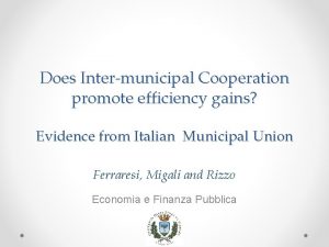 Does Intermunicipal Cooperation promote efficiency gains Evidence from