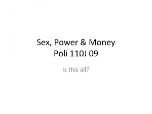 Sex Power Money Poli 110 J 09 Is