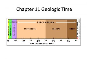 Chapter 11 Geologic Time Geologic time measurements Eon