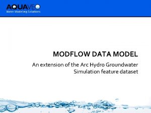 MODFLOW DATA MODEL An extension of the Arc