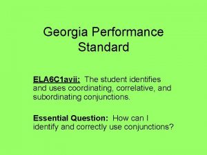 Georgia Performance Standard ELA 6 C 1 avii