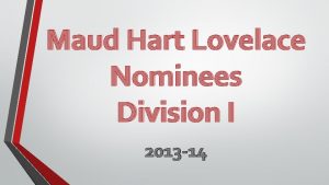 Maud Hart Lovelace Nominees Division I 2013 14