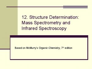 12 Structure Determination Mass Spectrometry and Infrared Spectroscopy