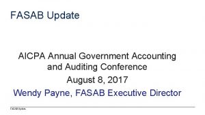 FASAB Update AICPA Annual Government Accounting and Auditing