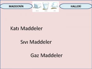 MADDENN HALLER Kat Maddeler Sv Maddeler Gaz Maddeler
