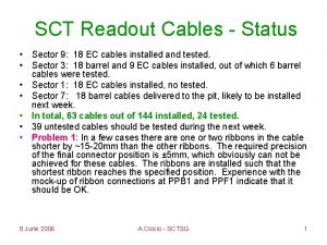 SCT Readout Cables Status Sector 9 18 EC