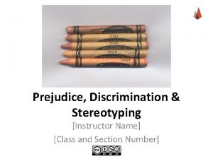 Prejudice Discrimination Stereotyping Instructor Name Class and Section