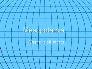 Mesopotamia Where it all starts Ancient Mesopotamia Modern