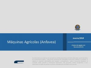 Mquinas Agrcolas Anfavea Janeiro2019 Dados divulgados em fevereiro2019