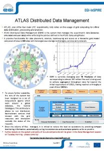 ATLAS Distributed Data Management ATLAS one of the