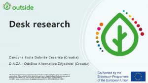 Desk research Osnovna kola Dobrie Cesaria Croatia O