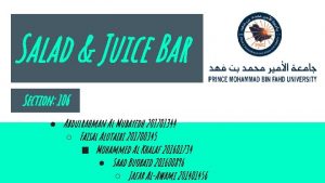 Salad Juice Bar Section 106 Abdulrahman Al Mubayedh