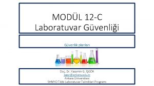 MODL 12 C Laboratuvar Gvenlii Gvenlik planlar Do