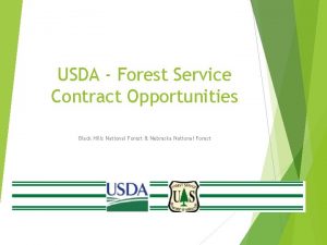 USDA Forest Service Contract Opportunities Black Hills National